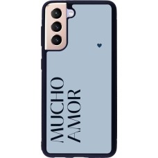 Samsung Galaxy S21 5G Case Hülle - Silikon schwarz Valentine 2024 mucho amor azul