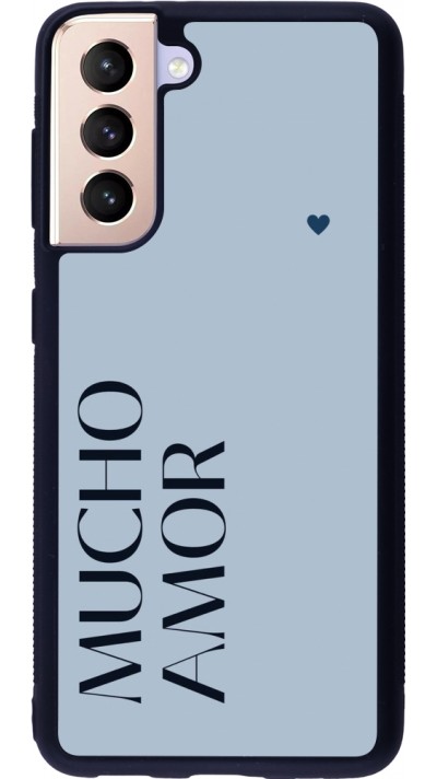 Samsung Galaxy S21 5G Case Hülle - Silikon schwarz Valentine 2024 mucho amor azul