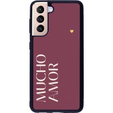 Samsung Galaxy S21 5G Case Hülle - Silikon schwarz Valentine 2024 mucho amor rosado