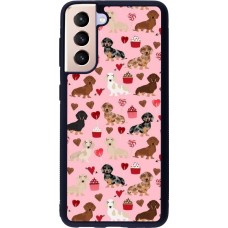 Samsung Galaxy S21 5G Case Hülle - Silikon schwarz Valentine 2024 puppy love