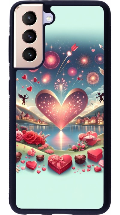 Samsung Galaxy S21 5G Case Hülle - Silikon schwarz Valentin 2025 Schick