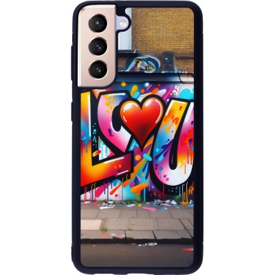 Samsung Galaxy S21 5G Case Hülle - Silikon schwarz Valentin 2025 Liebe U Tag