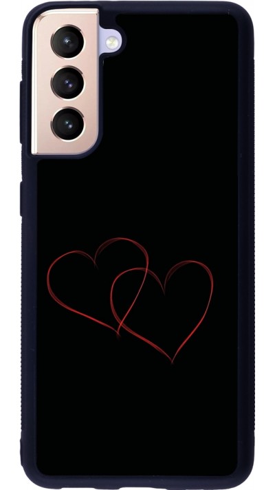 Samsung Galaxy S21 5G Case Hülle - Silikon schwarz Valentine 2023 attached heart