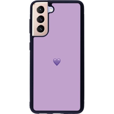 Samsung Galaxy S21 5G Case Hülle - Silikon schwarz Valentine 2023 purpule single heart