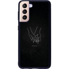 Samsung Galaxy S21 5G Case Hülle - Silikon schwarz Valentine 2023 hands forever