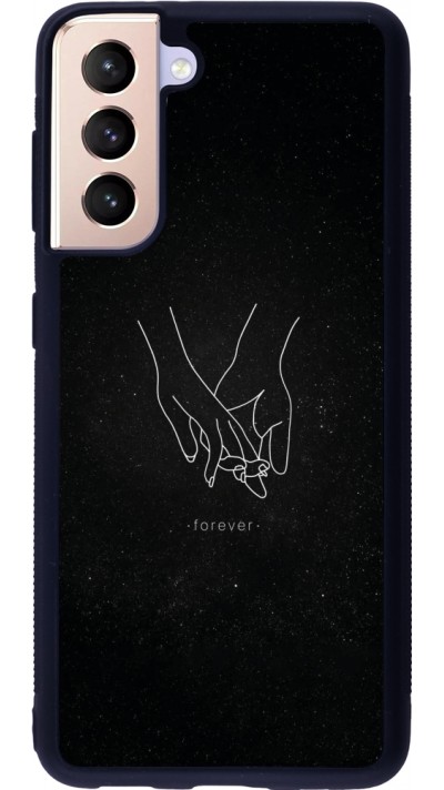 Samsung Galaxy S21 5G Case Hülle - Silikon schwarz Valentine 2023 hands forever