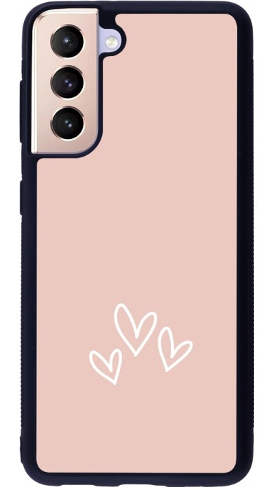 Samsung Galaxy S21 5G Case Hülle - Silikon schwarz Valentine 2023 three minimalist hearts