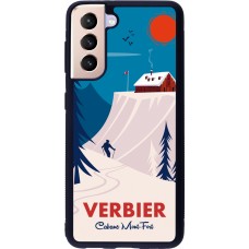 Samsung Galaxy S21 5G Case Hülle - Silikon schwarz Verbier Cabane Mont-Fort