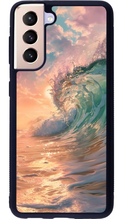 Samsung Galaxy S21 5G Case Hülle - Silikon schwarz Wave Sunset