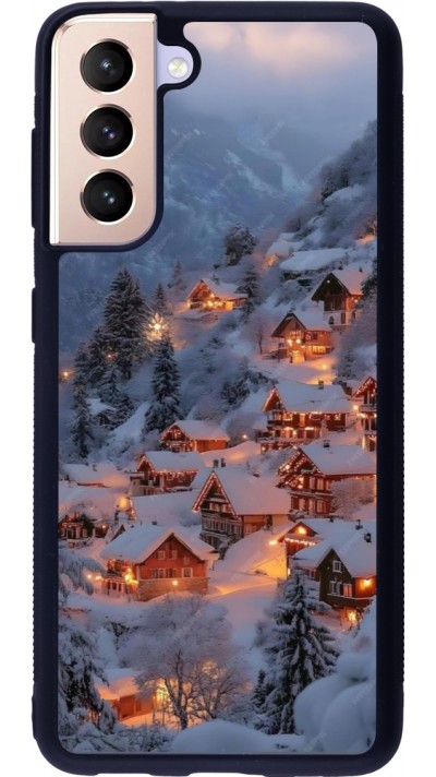 Samsung Galaxy S21 5G Case Hülle - Silikon schwarz Winter 25 Winter snowy village