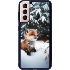 Samsung Galaxy S21 5G Case Hülle - Silikon schwarz Weihnachten 2023 Fuechslein Tanne