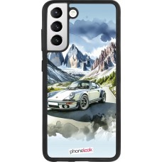 Samsung Galaxy S21 FE 5G Case Hülle - Silikon schwarz Porsche 911 Berg Aquarell