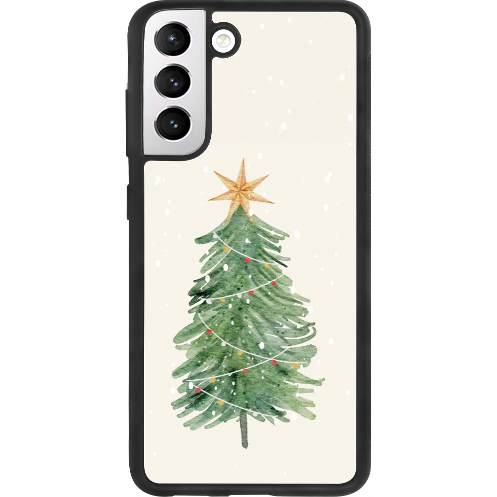 Samsung Galaxy S21 FE 5G Case Hülle - Silikon schwarz Christmas 25 Sketch Tree