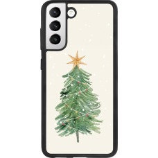 Samsung Galaxy S21 FE 5G Case Hülle - Silikon schwarz Christmas 25 Sketch Tree