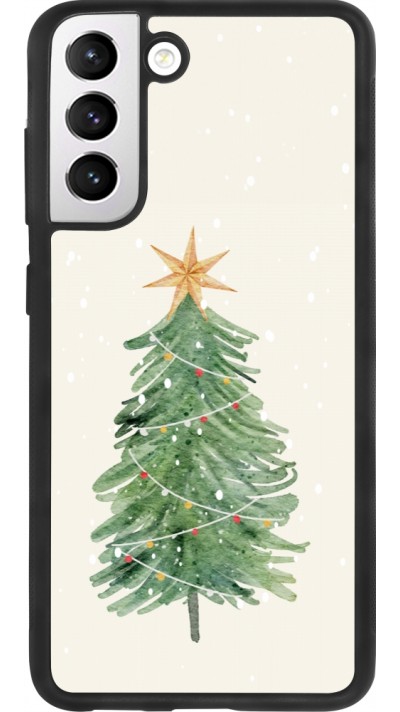 Samsung Galaxy S21 FE 5G Case Hülle - Silikon schwarz Christmas 25 Sketch Tree