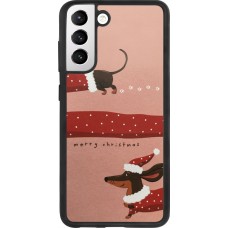 Samsung Galaxy S21 FE 5G Case Hülle - Silikon schwarz Christmas 25 Teckel Merry Xmas
