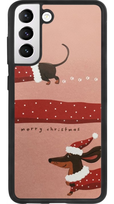 Samsung Galaxy S21 FE 5G Case Hülle - Silikon schwarz Christmas 25 Teckel Merry Xmas