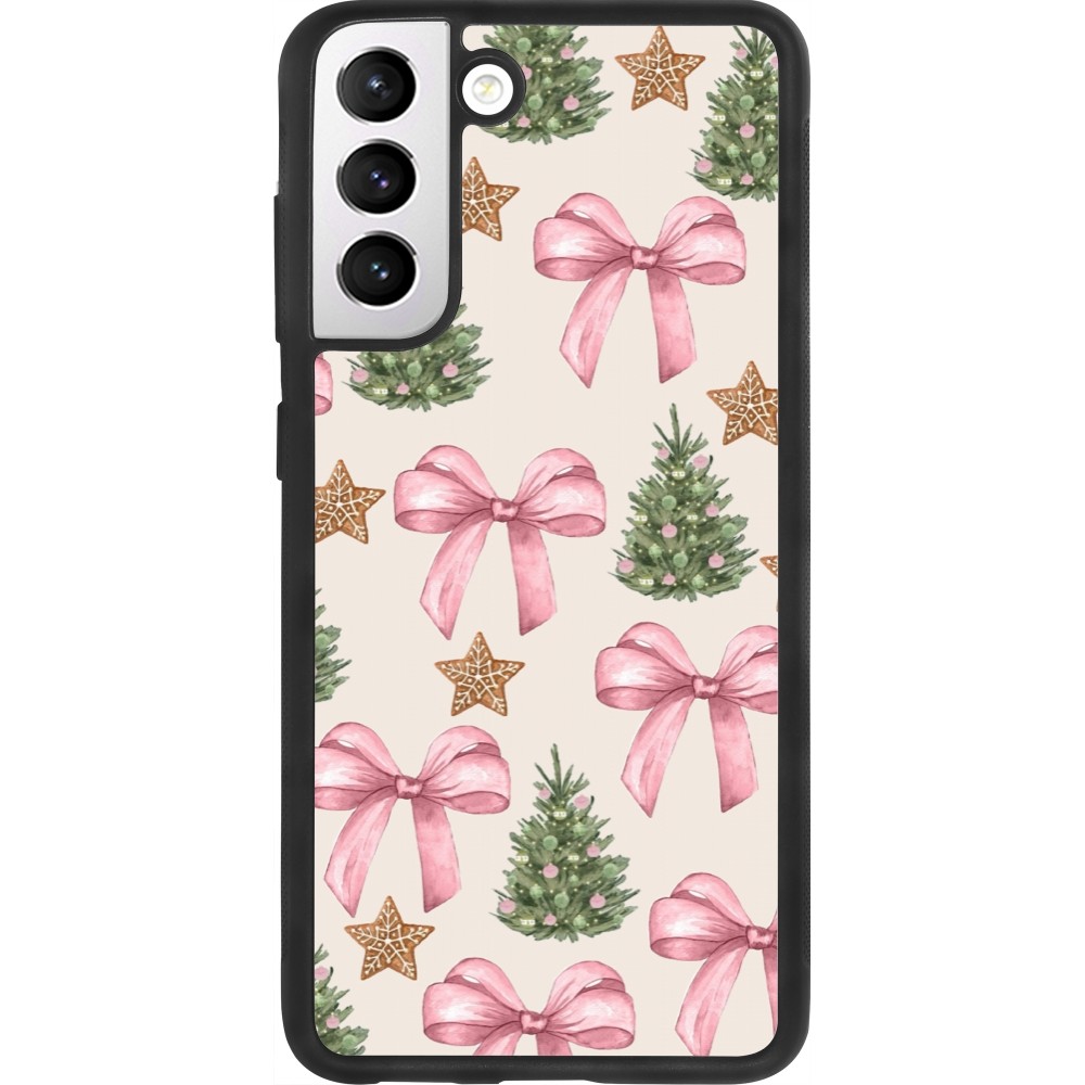Samsung Galaxy S21 FE 5G Case Hülle - Silikon schwarz Christmas 25 Vintage Ribbons