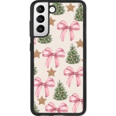 Samsung Galaxy S21 FE 5G Case Hülle - Silikon schwarz Christmas 25 Vintage Ribbons