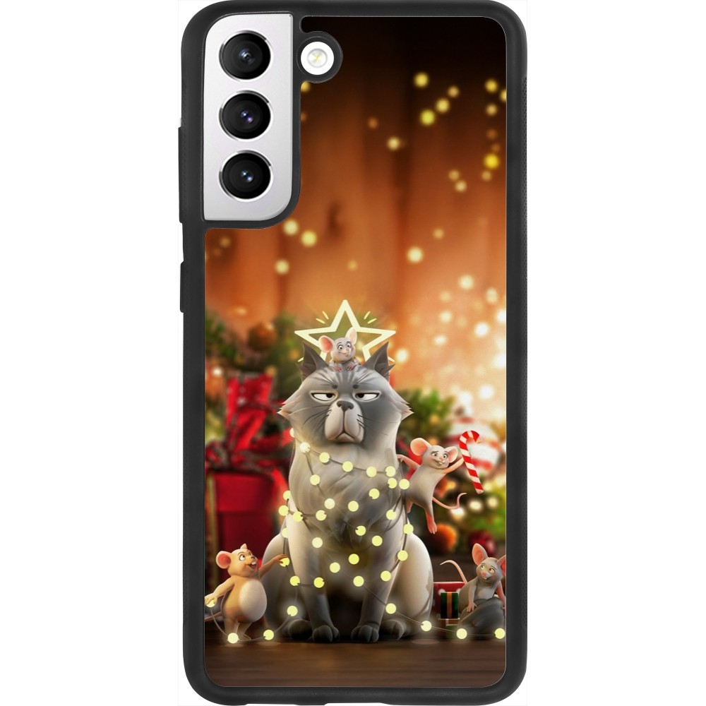 Samsung Galaxy S21 FE 5G Case Hülle - Silikon schwarz Christmas 25 Xmas Cat