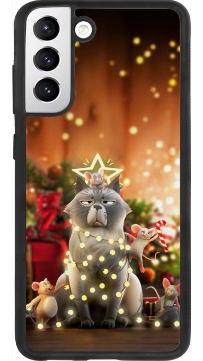 Samsung Galaxy S21 FE 5G Case Hülle - Silikon schwarz Christmas 25 Xmas Cat