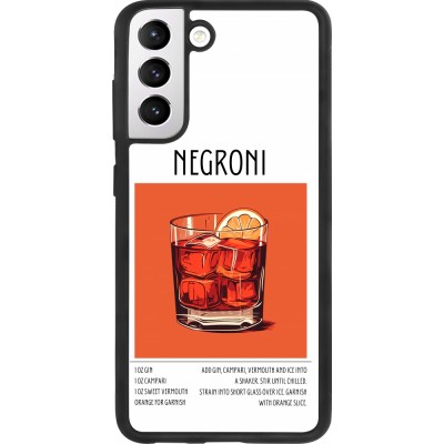 Samsung Galaxy S21 FE 5G Case Hülle - Silikon schwarz Cocktail Rezept Negroni