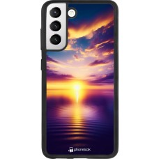 Samsung Galaxy S21 FE 5G Case Hülle - Silikon schwarz Sonnenuntergang gelb violett