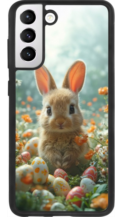 Samsung Galaxy S21 FE 5G Case Hülle - Silikon schwarz Easter 2026 Rabbit in the garden