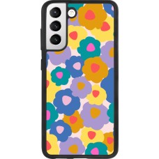 Samsung Galaxy S21 FE 5G Case Hülle - Silikon schwarz Easter 2024 flower power