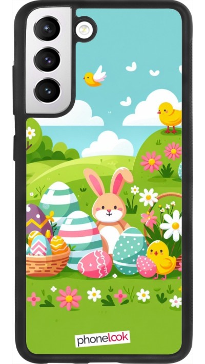 Coque Samsung Galaxy S21 FE 5G - Silicone rigide noir Easter 2025 Green