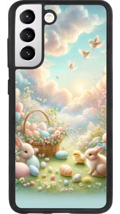 Coque Samsung Galaxy S21 FE 5G - Silicone rigide noir Easter 2025 Pastel Pâques