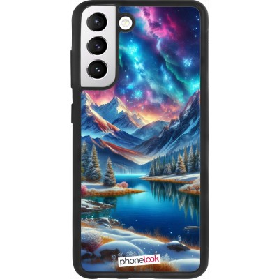 Samsung Galaxy S21 FE 5G Case Hülle - Silikon schwarz Fantasiebergsee Himmel Sterne