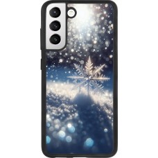 Samsung Galaxy S21 FE 5G Case Hülle - Silikon schwarz Schneeflocke Solar Glanz