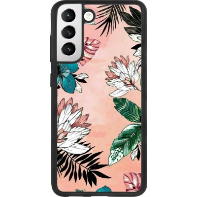 Samsung Galaxy S21 FE 5G Case Hülle - Silikon schwarz Flowers Artprint