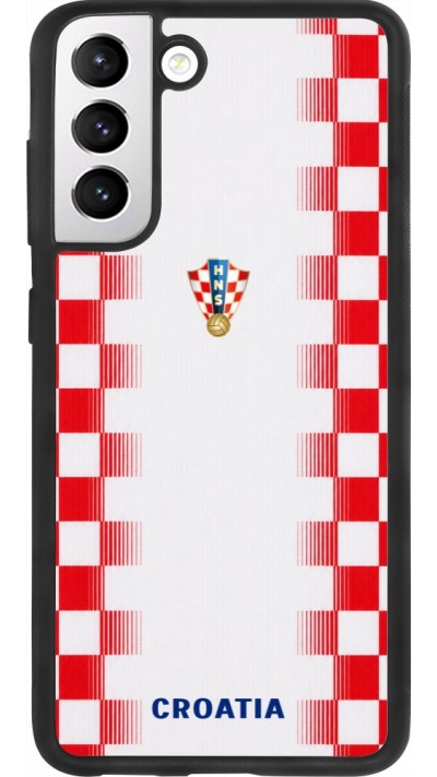 Samsung Galaxy S21 FE 5G Case Hülle - Silikon schwarz Kroatien 2026 personalisierbares Fussballtrikot