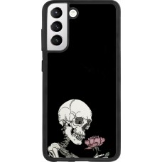 Samsung Galaxy S21 FE 5G Case Hülle - Silikon schwarz Halloween 2023 rose and skeleton