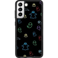 Samsung Galaxy S21 FE 5G Case Hülle - Silikon schwarz Halloween 2024 colorful ghosts