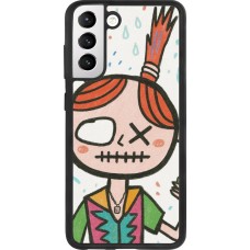 Samsung Galaxy S21 FE 5G Case Hülle - Silikon schwarz Little Girl Sketch
