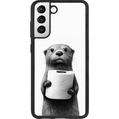Samsung Galaxy S21 FE 5G Case Hülle - Silikon schwarz Otter Toilettenpapier