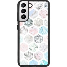 Samsung Galaxy S21 FE 5G Case Hülle - Silikon schwarz Marble Everything