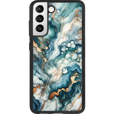 Samsung Galaxy S21 FE 5G Case Hülle - Silikon schwarz Grüner Blauer Goldener Marmor