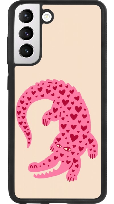 Samsung Galaxy S21 FE 5G Case Hülle - Silikon schwarz Pink crocodile 2026