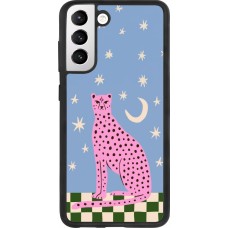 Samsung Galaxy S21 FE 5G Case Hülle - Silikon schwarz Pink leopard with stars 2026