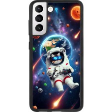 Samsung Galaxy S21 FE 5G Case Hülle - Silikon schwarz VR SpaceCat Odyssee