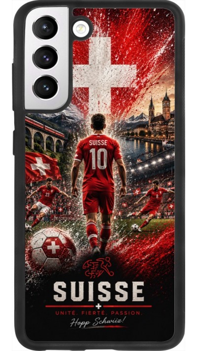 Samsung Galaxy S21 FE 5G Case Hülle - Silikon schwarz Fussball Suisse splash 2026