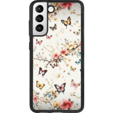 Samsung Galaxy S21 FE 5G Case Hülle - Silikon schwarz Frühling 25 Leichte Schmetterlinge