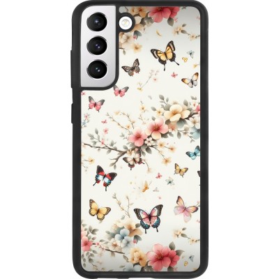 Samsung Galaxy S21 FE 5G Case Hülle - Silikon schwarz Frühling 25 Leichte Schmetterlinge