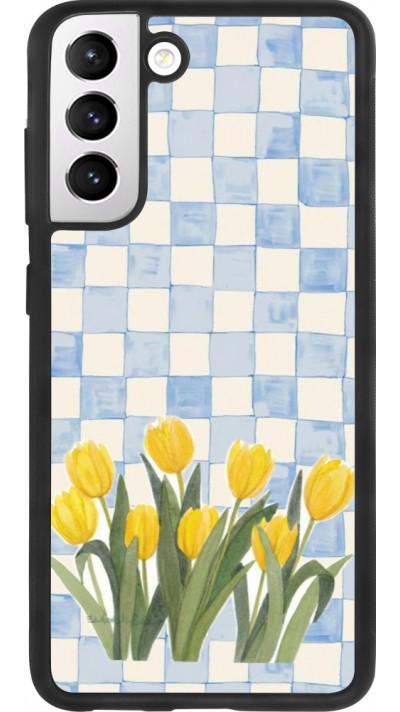 Samsung Galaxy S21 FE 5G Case Hülle - Silikon schwarz Blue vichy tulips 2026