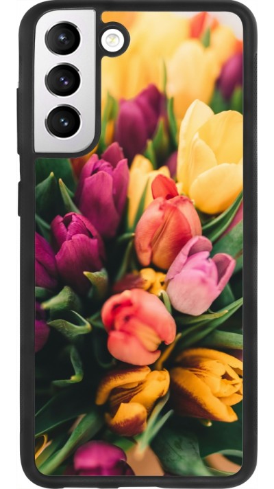 Samsung Galaxy S21 FE 5G Case Hülle - Silikon schwarz Bouquet of tulips 2026