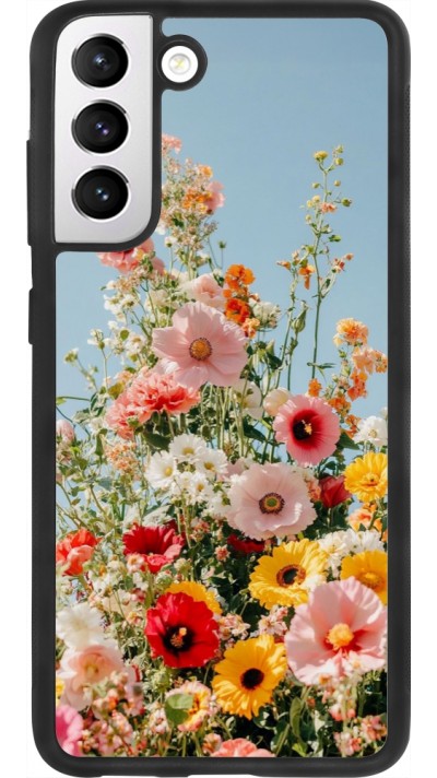 Samsung Galaxy S21 FE 5G Case Hülle - Silikon schwarz Spring flowers 2026